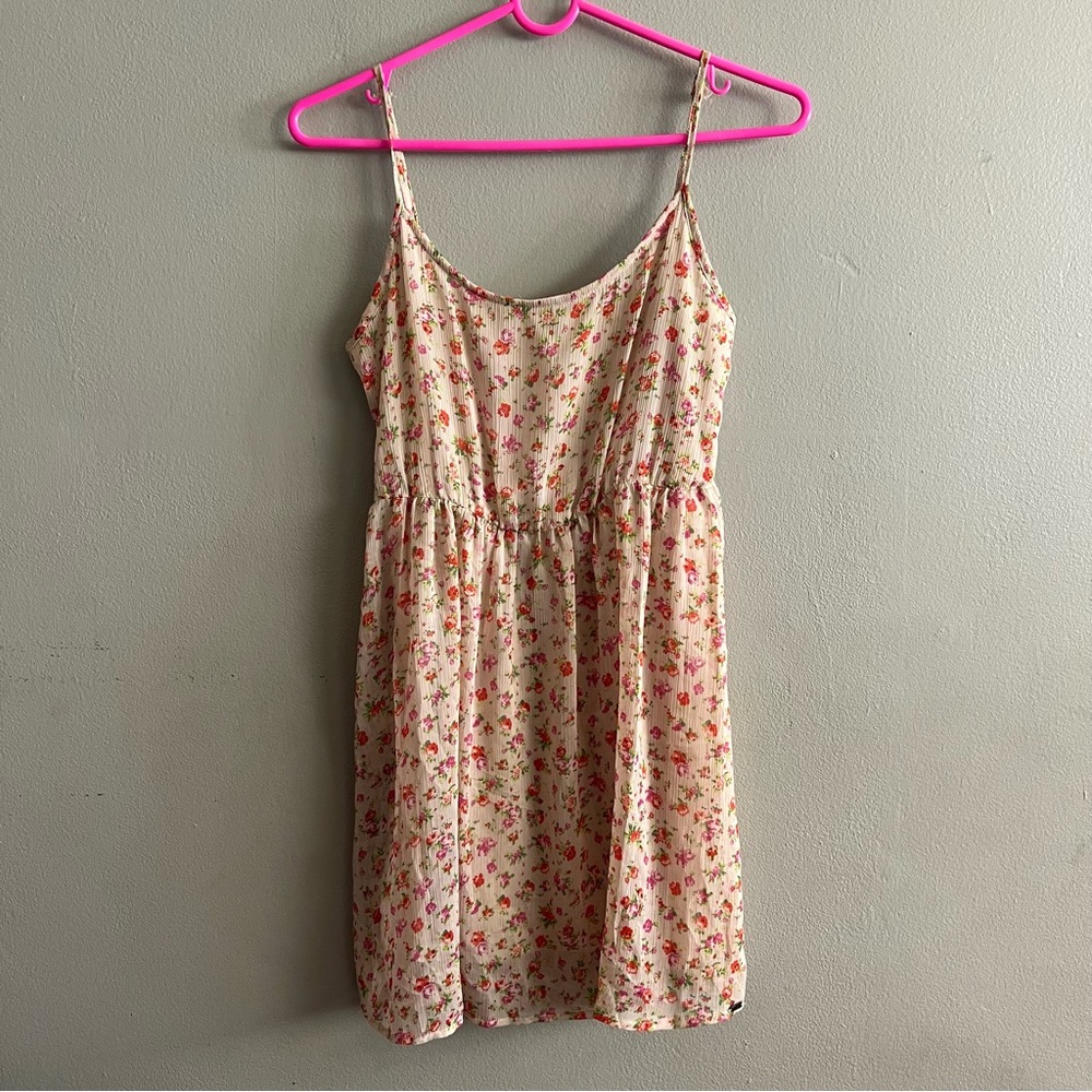 Women’s Garage Pink Floral Strap Festival Boho Fairy Dress Festival Feminine XS